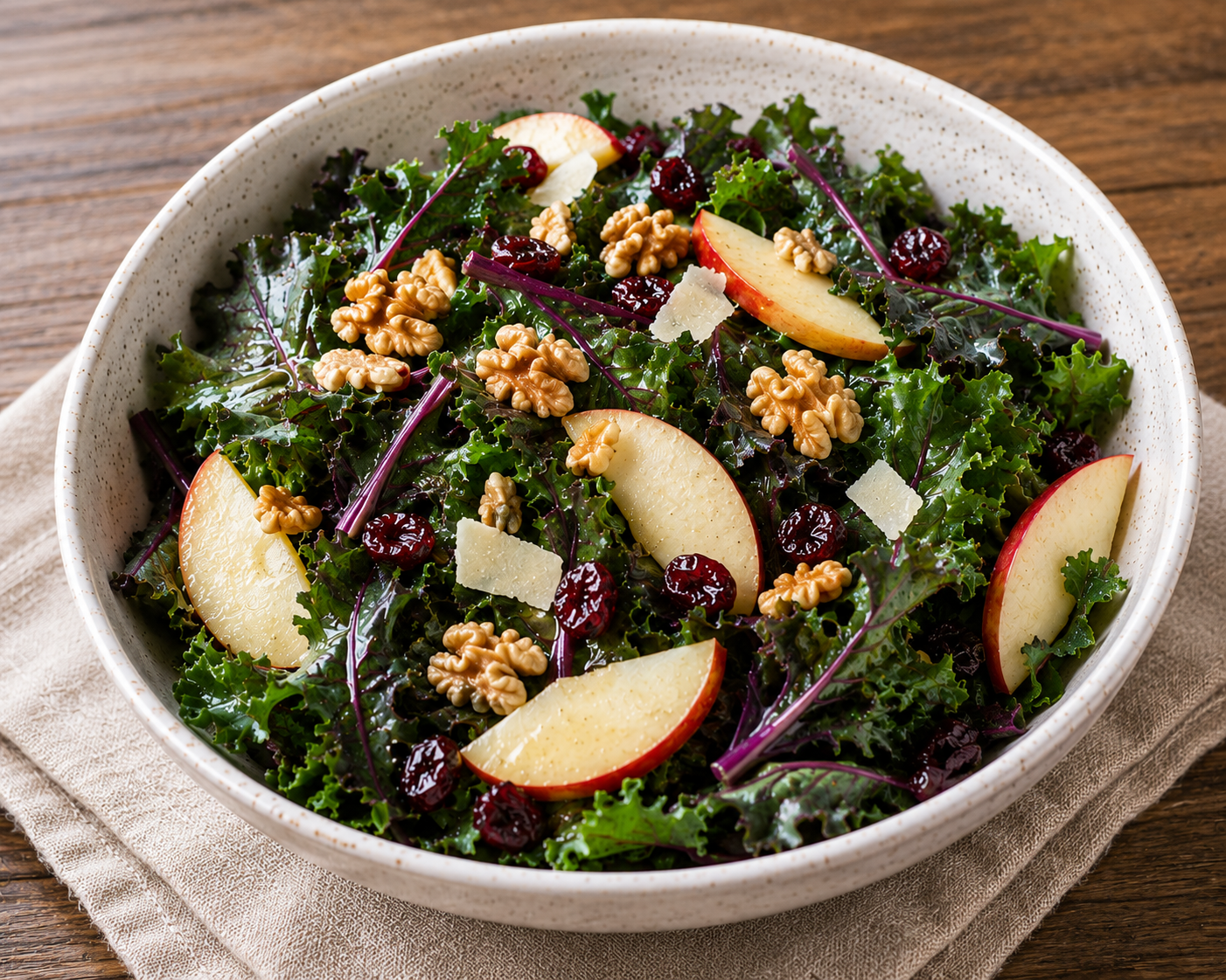 Sweet Red Russian Kale & Apple Salad