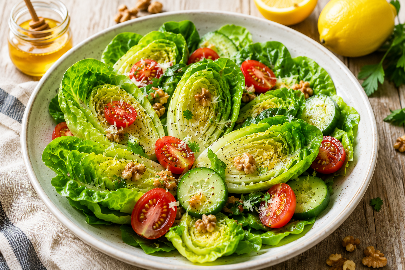 Little Gem Lettuce with Lemon Honey Vinaigrette